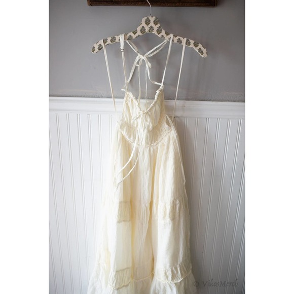 Free People Taking Sides Maxi Dress Large NEW Ivory - Picture 2 of 6